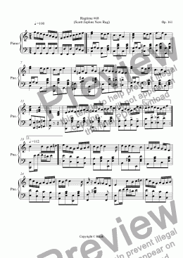 page one of Ragtime #68 in C Major - Scott Joplins New Rag