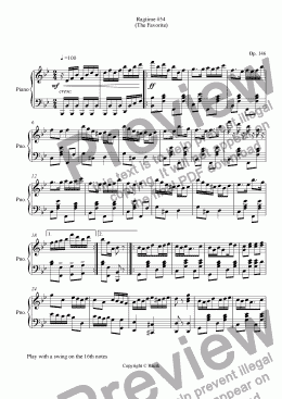 page one of Ragtime #54 in B Flat Major - The Favorite