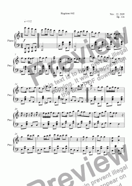 page one of Ragtime #42 in C Major