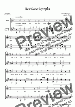 page one of PILKINGTON: Rest Sweet Nymphs (Flute & Guitar Capo III)