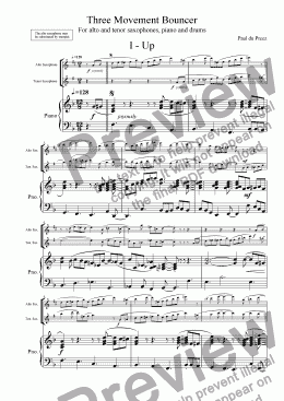 page one of Three Movement Bouncer I (alto&tenor sax)
