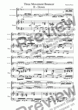 page one of Three Movement Bouncer II (alto&tenor sax)