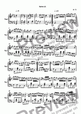 page one of Ragtime #21 in B Flat Major