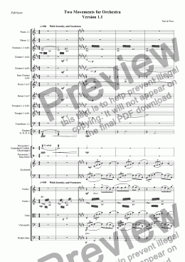 page one of Two Movements for Orchestra, Version 1.1