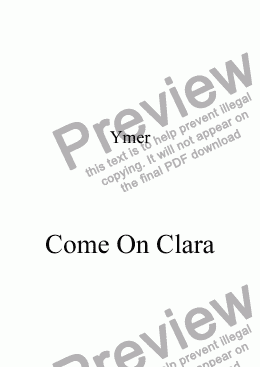 page one of Come On Clara