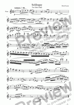 page one of Soliloquy for Solo Flute