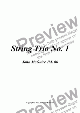 page one of String Trio No. 1