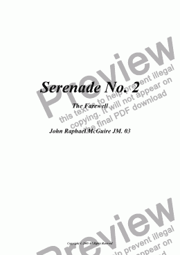 page one of Serenade No. 2