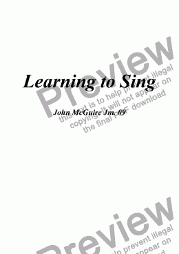 page one of Learning to Sing
