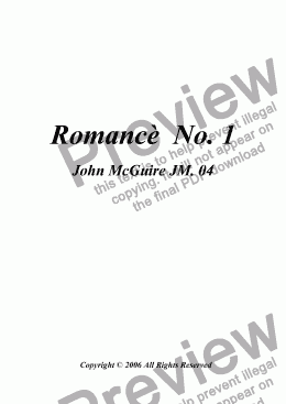 page one of Romance No. 1