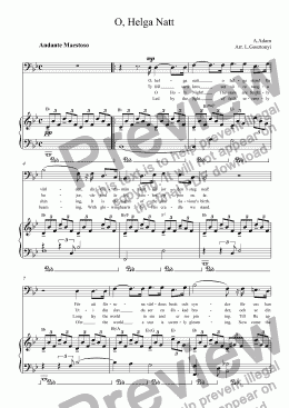 page one of Oh, Holy Night (O, Helga Natt) for baryton and Piano