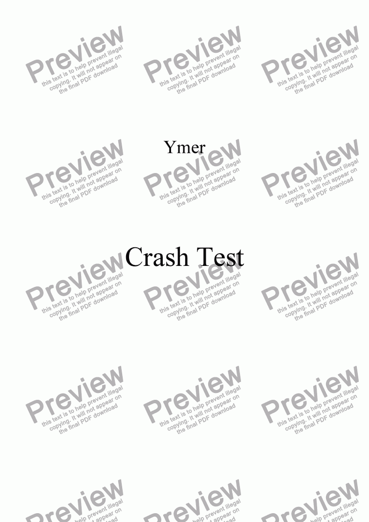 page one of Crash Test