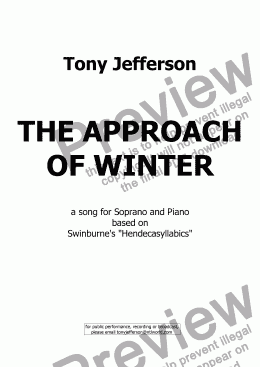 page one of The approach of winter (Soprano & Piano)