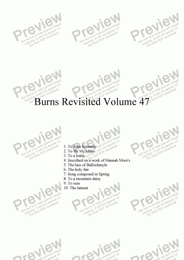 page one of Burns Revisited Volume 47