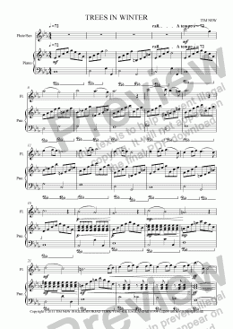 page one of TREES IN WINTER for alto sax and piano