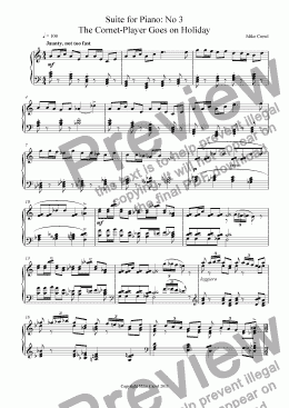 page one of Suite for Piano: No 3 The Cornet-Player Goes on Holiday