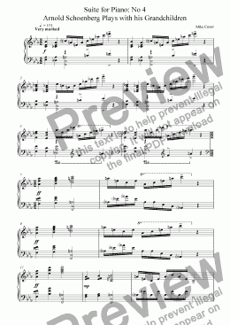 page one of Suite for Piano: No 4 Arnold Schoenberg Plays with his Grandchildren