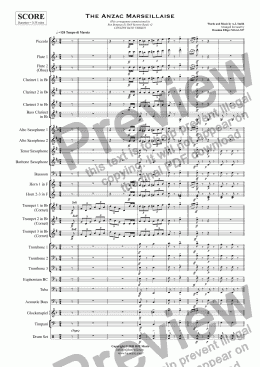page one of The Anzac Marseillaise - Concert Band