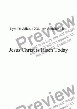 page one of Jesus Christ is Risen Today with Descant