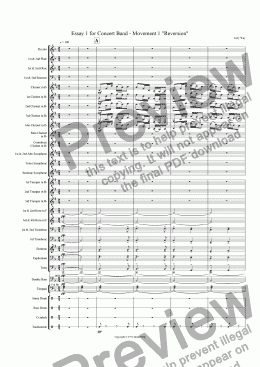 page one of Essay 1 for Concert Band - Movement 1 "Reversion"