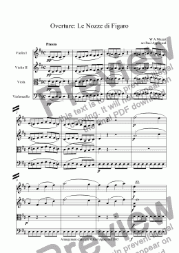 page one of Marriage of Figaro Overture