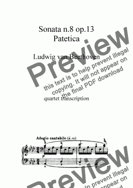 page one of Sonata per pianoforte n. 8 Op. 13