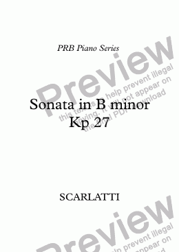 page one of PRB Piano Series: Sonata in B minor, Kp 27