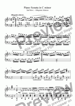 page one of Piano Sonata in C minor - 2nd movt.