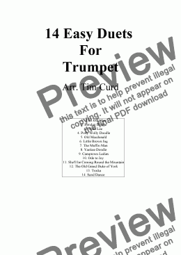 page one of 14 Easy Duets For Trumpet