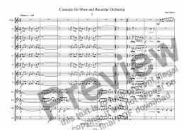 page one of Concerto for Oboe and Recorder Orchestra