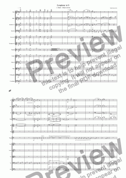 page one of Symphony in D (first movement)