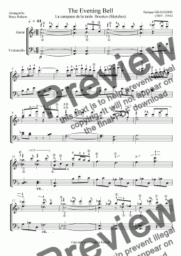 page one of GRANADOS: The Evening Bell (Cello & Guitar)
