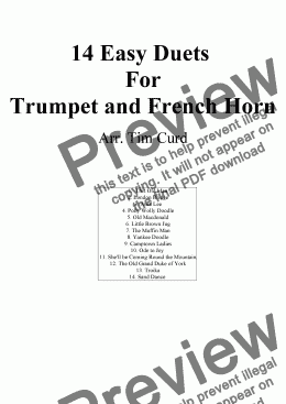 page one of 14 Easy Duets for Trumpet and French Horn
