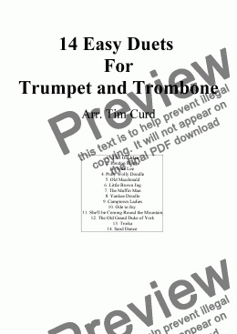 page one of 14 Easy Duets for Trumpet and Trombone