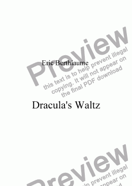page one of Dracula Waltz