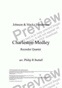 page one of Charleston Medley (Recorder Quartet)