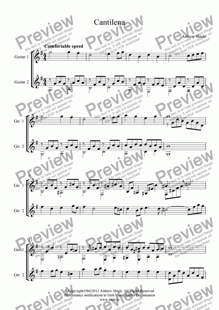 page one of Cantilena