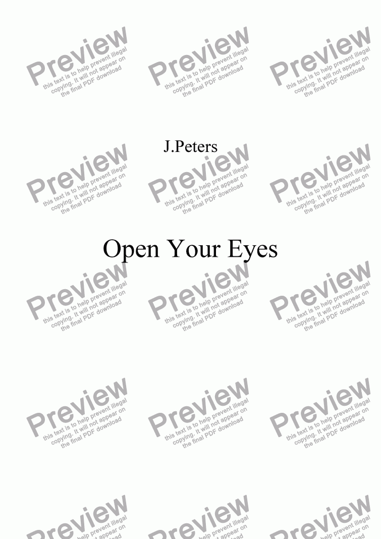 page one of Open Your Eyes