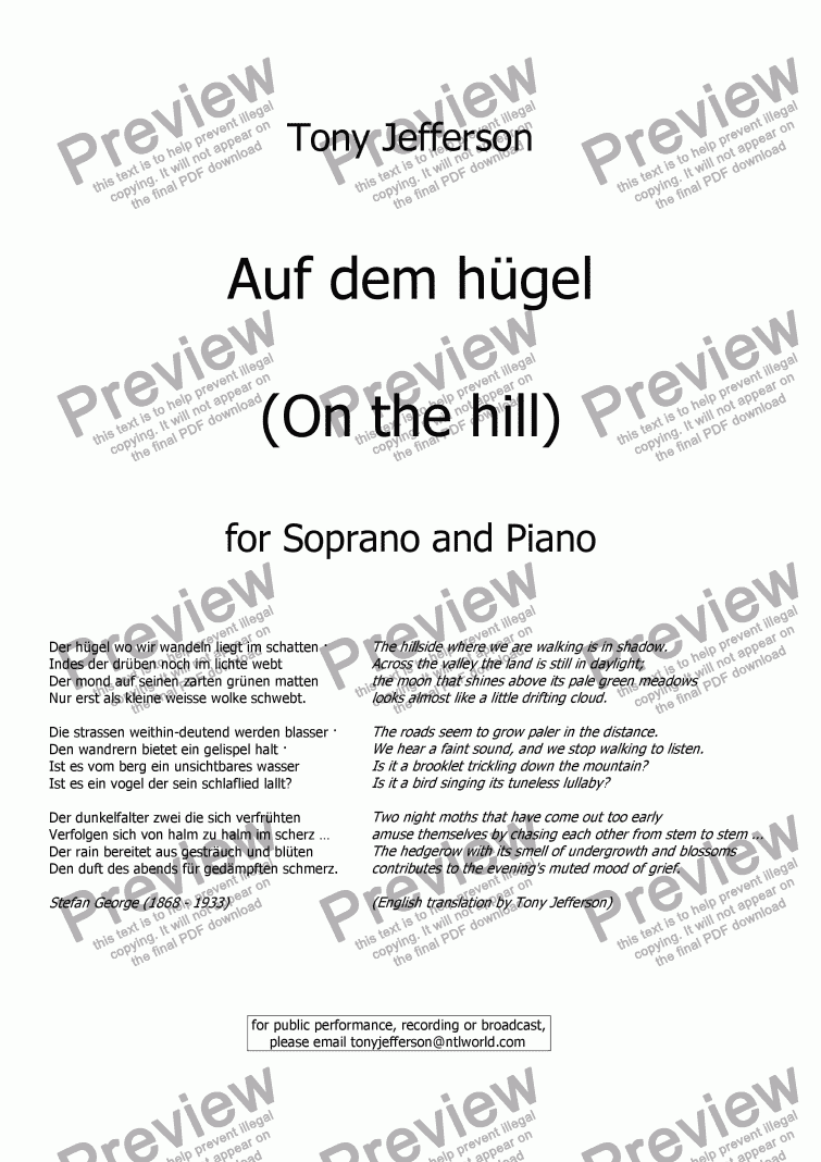 page one of Auf dem hügel / On the hill