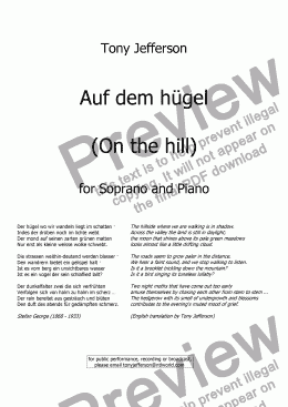 page one of Auf dem hügel / On the hill