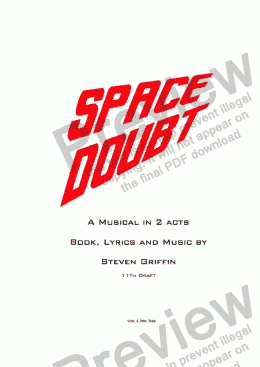 page one of Space Doubt - a new musical for schools