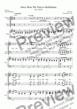 page one of Once More We Turn to Bethlehem for SATB