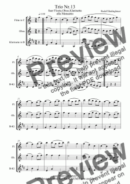 page one of Trio Nr.13 fuer Floete,Oboe,Klarinette in B