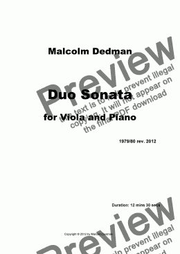 page one of Duo Sonata