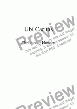 page one of Ubi Caritas