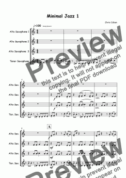 page one of Minimal Jazz 1 for 3*Alto Sax & 1 Tenor