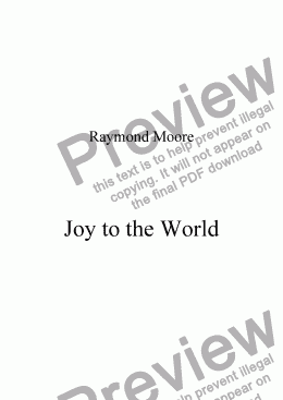 page one of Joy to the World