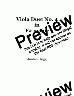 page one of Viola Duet No. 4 in F# major