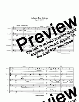 page one of Adagio For Strings (Sept. 17-25/1989)