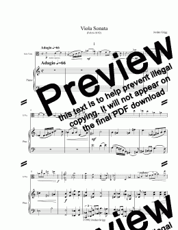 page one of Viola Sonata